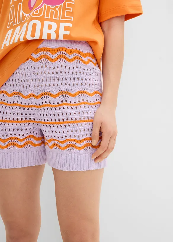 Strikket shorts i luftig bomull-/linmiks, bonprix