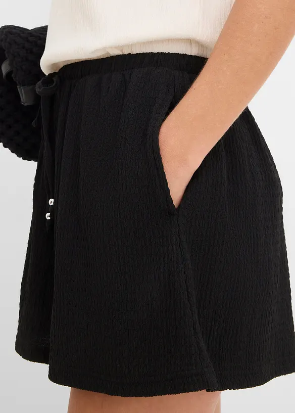 Pull on-shorts i strukturert krepp, bonprix