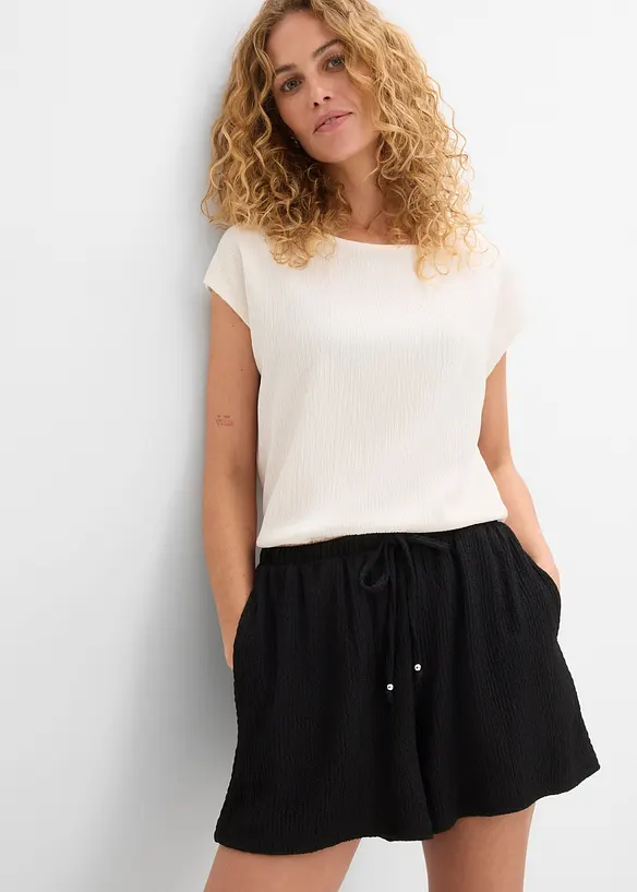 Pull on-shorts i strukturert krepp, bonprix