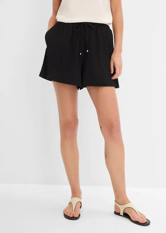 Pull on-shorts i strukturert krepp, bonprix