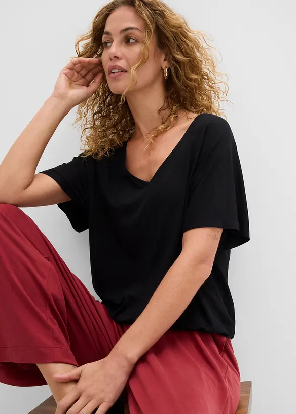 Oversized topp i myk viskosemiks, bonprix