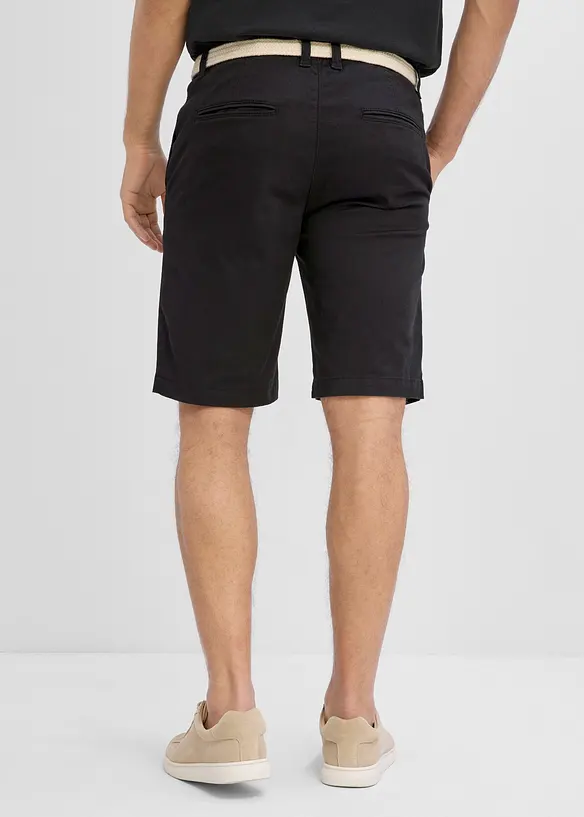 Bermudashorts med stretch og belte, Regular fit, bonprix