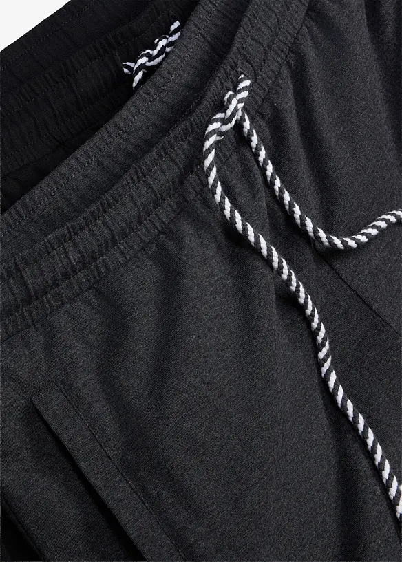 Lang jerseyshorts i 100% &oslash;kologisk bomull (2-pack), bonprix