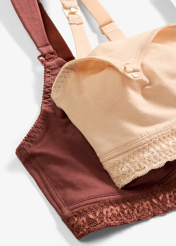 Amme-BH uten b&oslash;yle med &oslash;kologisk bomull (2-pack), bonprix