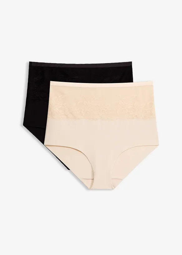 Light shape, lasersk&aring;ret truse med h&oslash;y midje (2-pack), bonprix