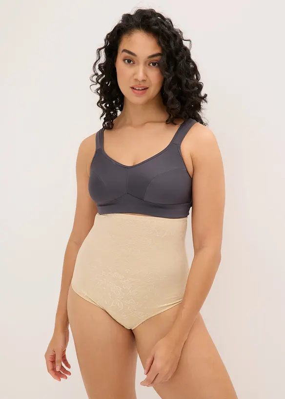 Medium shape truse i mykt blondemateriale, high waist, bonprix