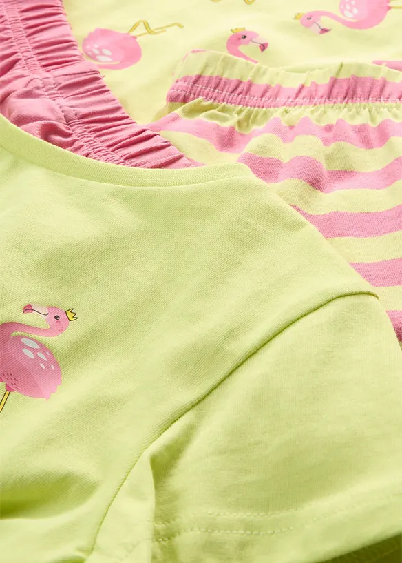 Kort pyjamas i 100% bomull (4-delt sett), bonprix