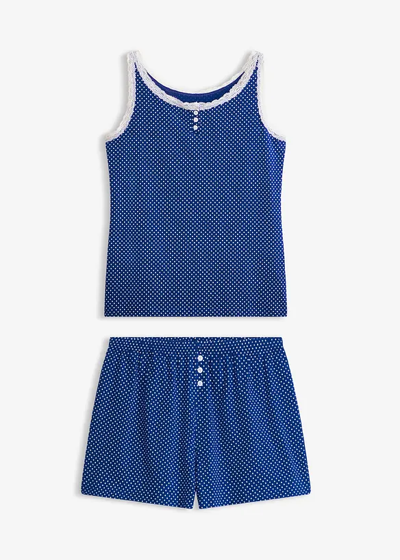 Kort pyjamas med delikat blonde, bonprix