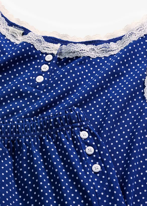 Kort pyjamas med delikat blonde, bonprix