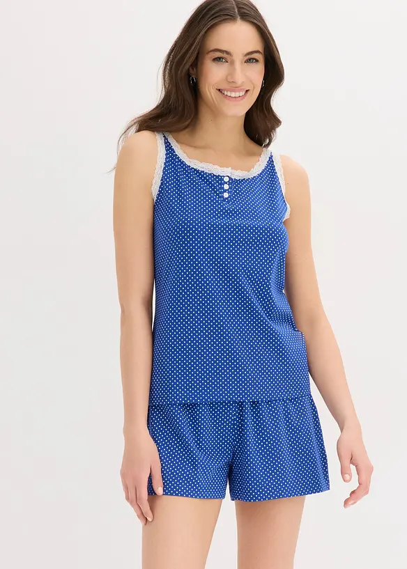 Kort pyjamas med delikat blonde, bonprix