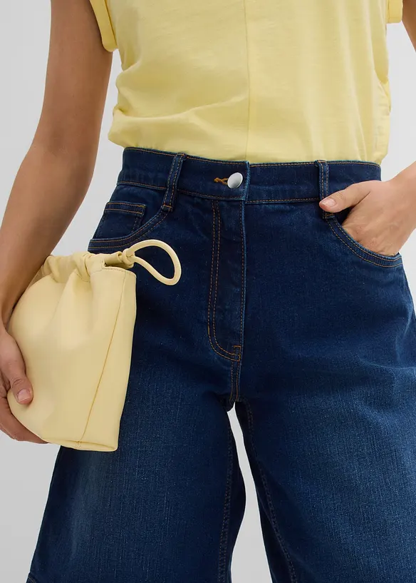 Jeans-bermudashorts Mid Waist av &oslash;kologisk bomull, bonprix