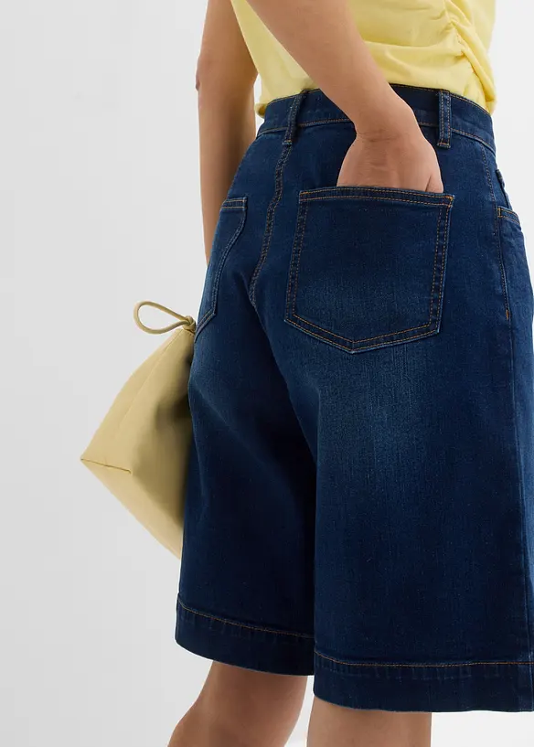 Jeans-bermudashorts Mid Waist av &oslash;kologisk bomull, bonprix