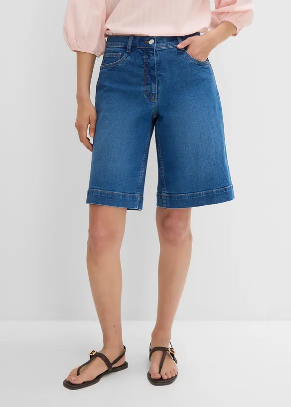 Jeans-bermudashorts Mid Waist av &oslash;kologisk bomull, bonprix