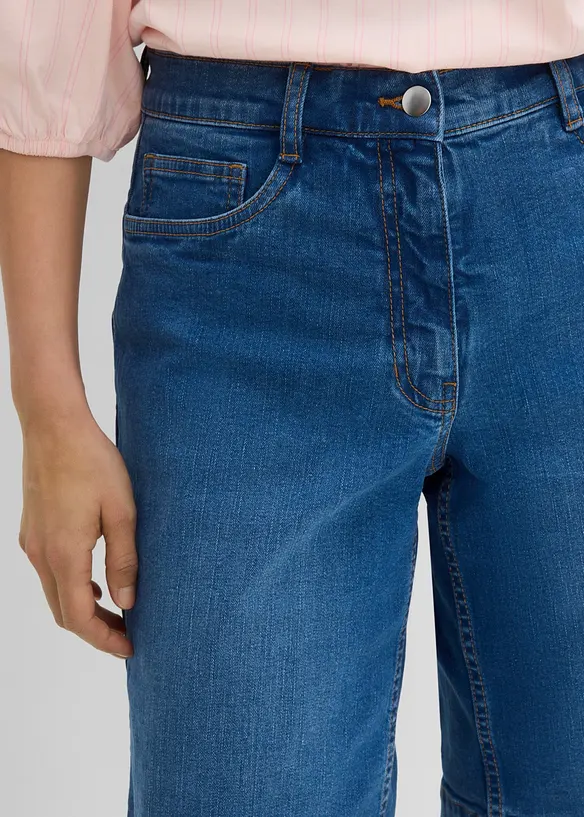 Jeans-bermudashorts Mid Waist av &oslash;kologisk bomull, bonprix