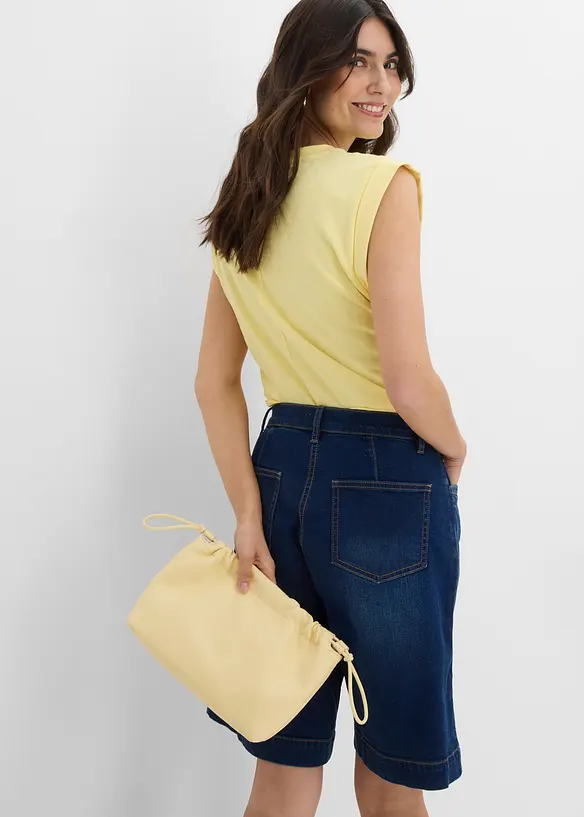 Jeans-bermudashorts Mid Waist av &oslash;kologisk bomull, bonprix