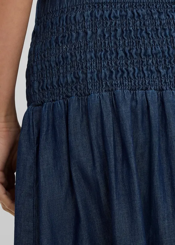 Jeansskj&oslash;rt Midi, strikklinning, bonprix