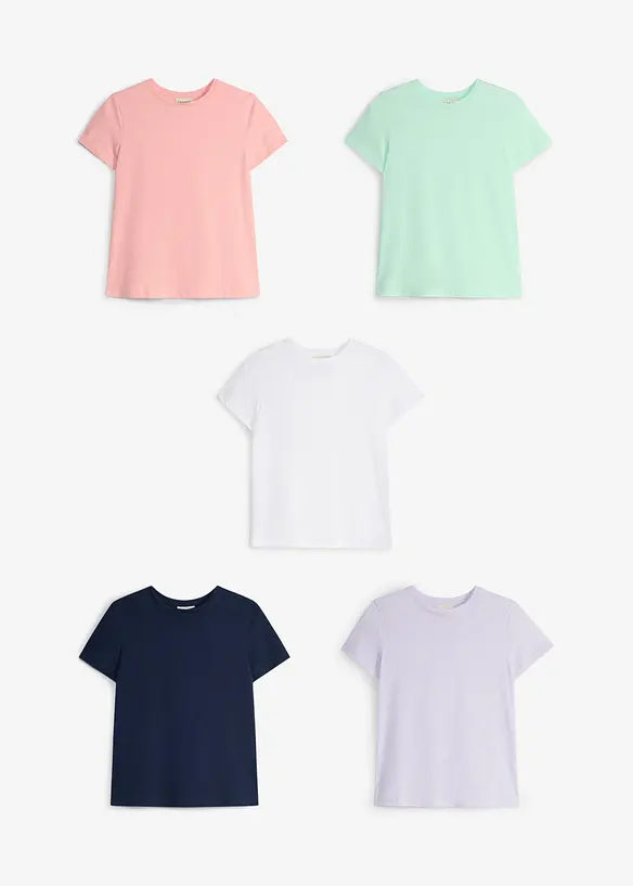 Topp i 100% &oslash;kologisk bomull (5-pack), bonprix