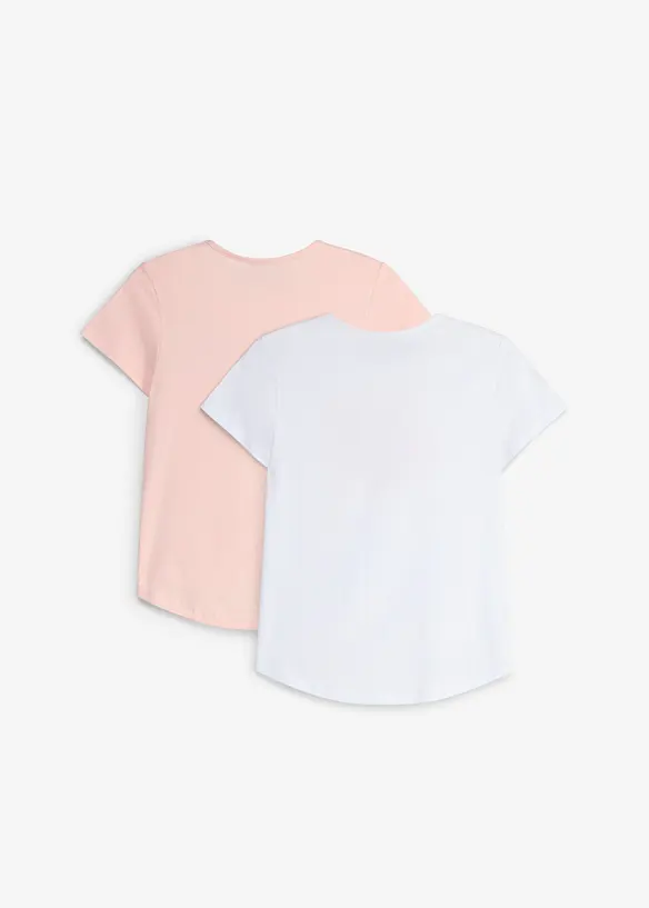 Topp i elastisk, &oslash;kologisk bomullsmiks (2-pack), bonprix
