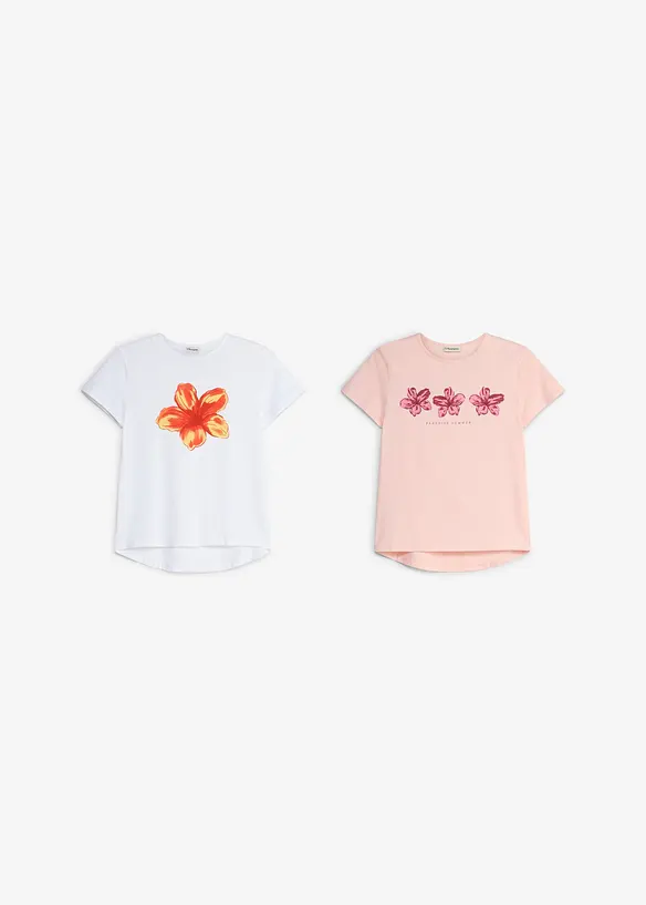 Topp i elastisk, &oslash;kologisk bomullsmiks (2-pack), bonprix