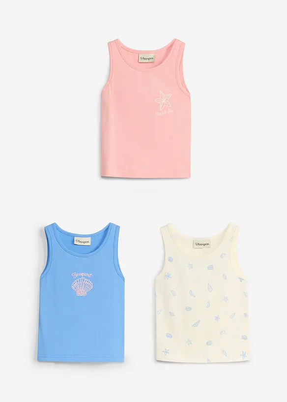 Singlet i 100% &oslash;kologisk bomull (3-pack), bonprix