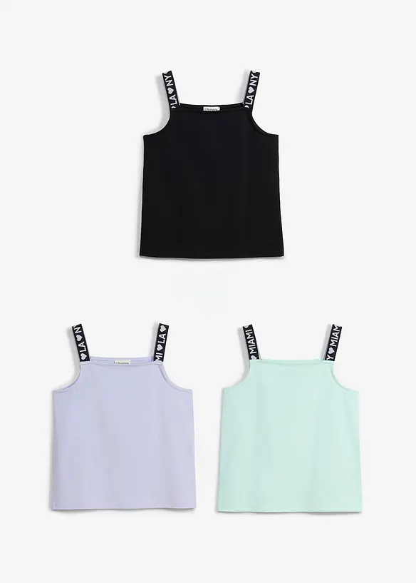 Topp av elastisk, &oslash;kologisk bomullsmiks (3-pack), bonprix
