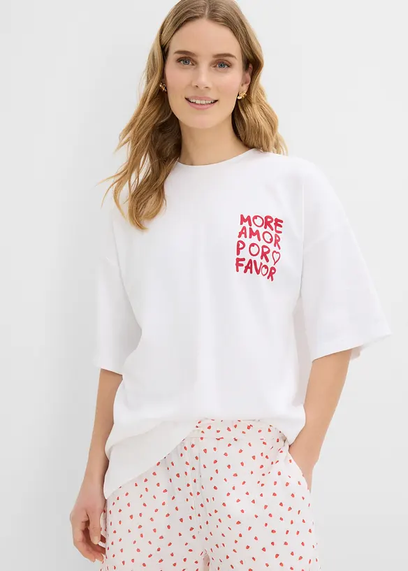 Oversized topp av 100% &oslash;kologisk bomull, bonprix