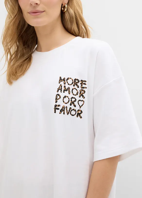 Oversized topp i 100% &oslash;kologisk bomull, bonprix