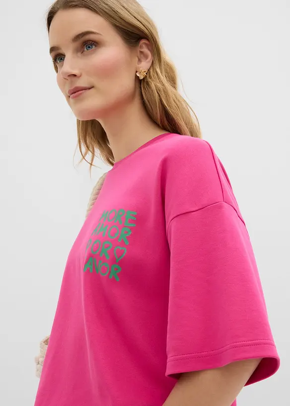 Oversized topp av 100% &oslash;kologisk bomull, bonprix