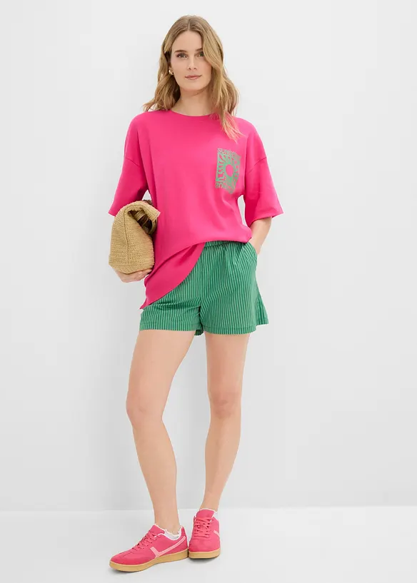 Oversized topp i 100% &oslash;kologisk bomull, bonprix
