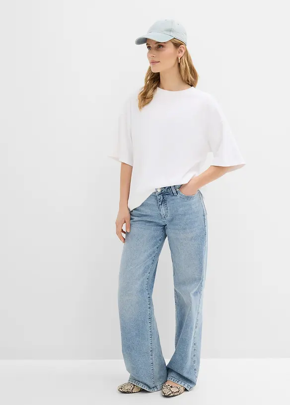 Oversized topp i 100% &oslash;kologisk bomull, bonprix