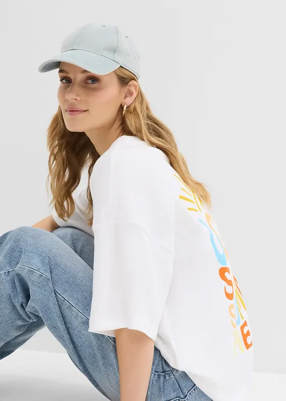 Oversized topp i 100% &oslash;kologisk bomull, bonprix
