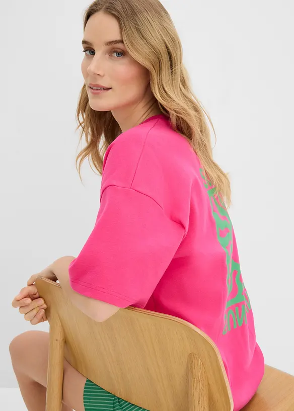 Oversized topp i 100% &oslash;kologisk bomull, bonprix