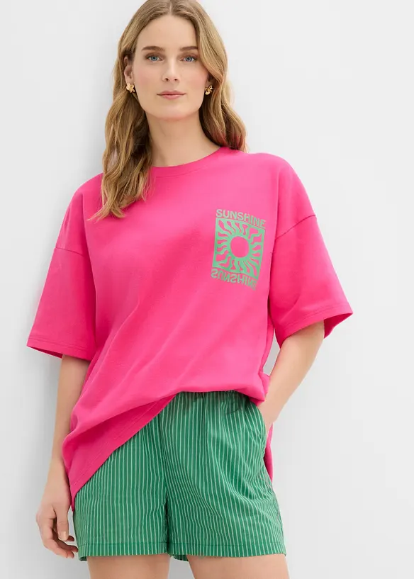 Oversized topp i 100% &oslash;kologisk bomull, bonprix