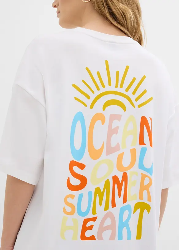 Oversized topp i 100% &oslash;kologisk bomull, bonprix