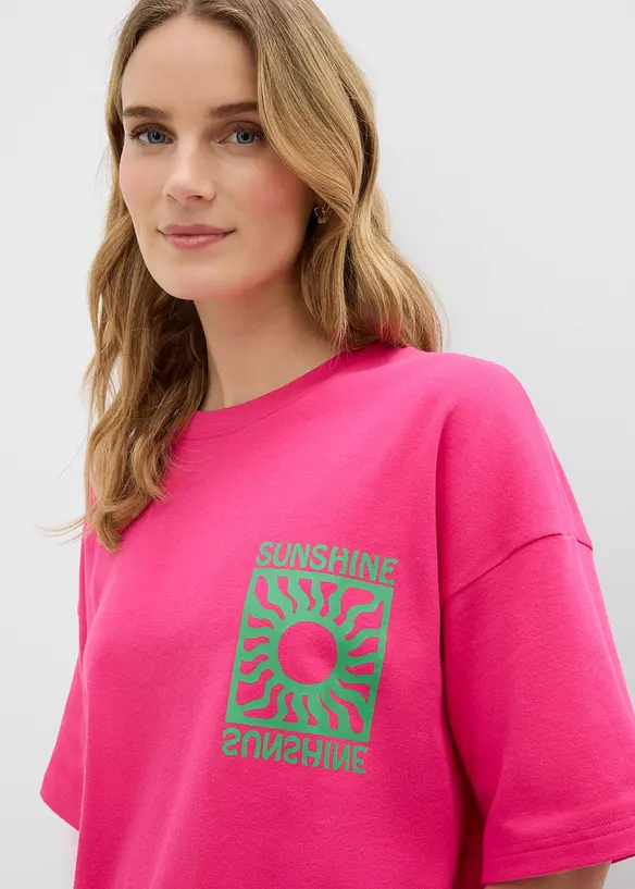 Oversized topp i 100% &oslash;kologisk bomull, bonprix