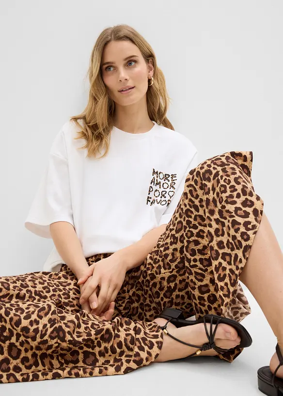 Oversized topp i 100% &oslash;kologisk bomull, bonprix