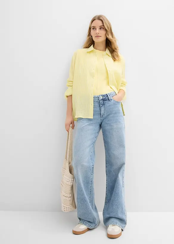 Bluse av lufting musselin, bonprix