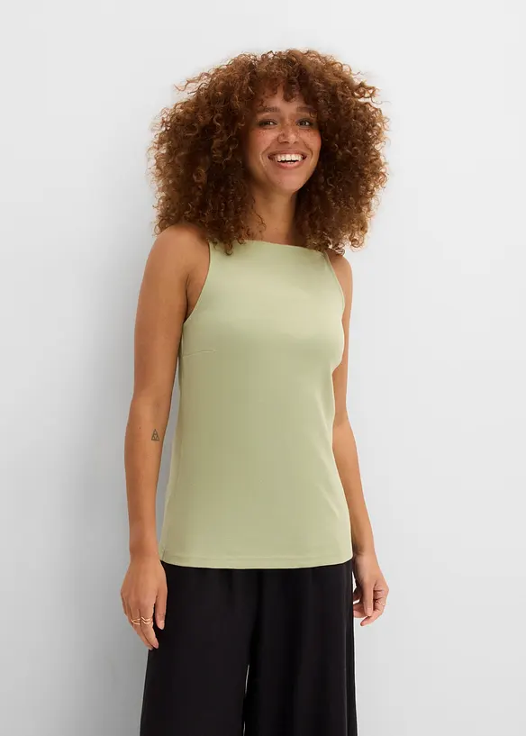 Singlet av finribbet, &oslash;kologisk bomull, bonprix