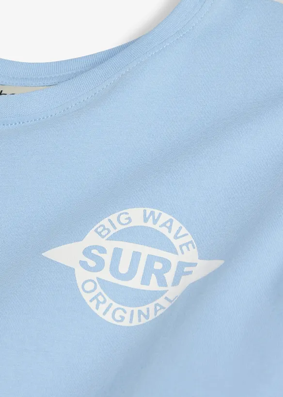 T-skjorte med trykk p&aring; ryggen av 100% &oslash;kologisk bomull, bonprix