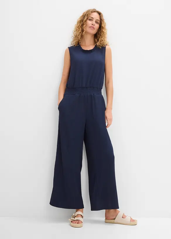 Jersey jumpsuit av strukturert krepp, bonprix