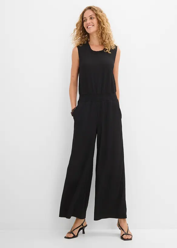 Jersey jumpsuit av strukturert krepp, bonprix