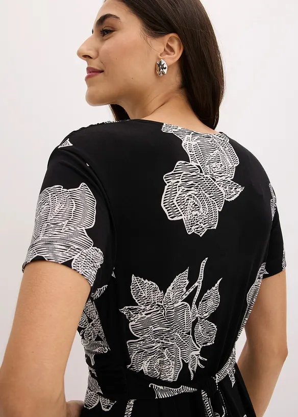 Jerseykjole med drapering, bonprix