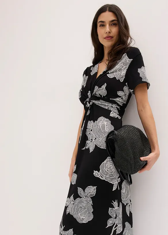 Jerseykjole med drapering, bonprix