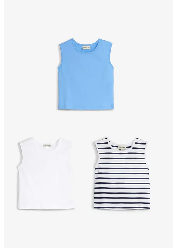 Singlet av 100% &oslash;kologisk bomull (3-pack), bonprix