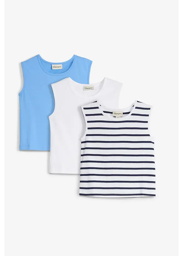 Singlet av 100% &oslash;kologisk bomull (3-pack), bonprix