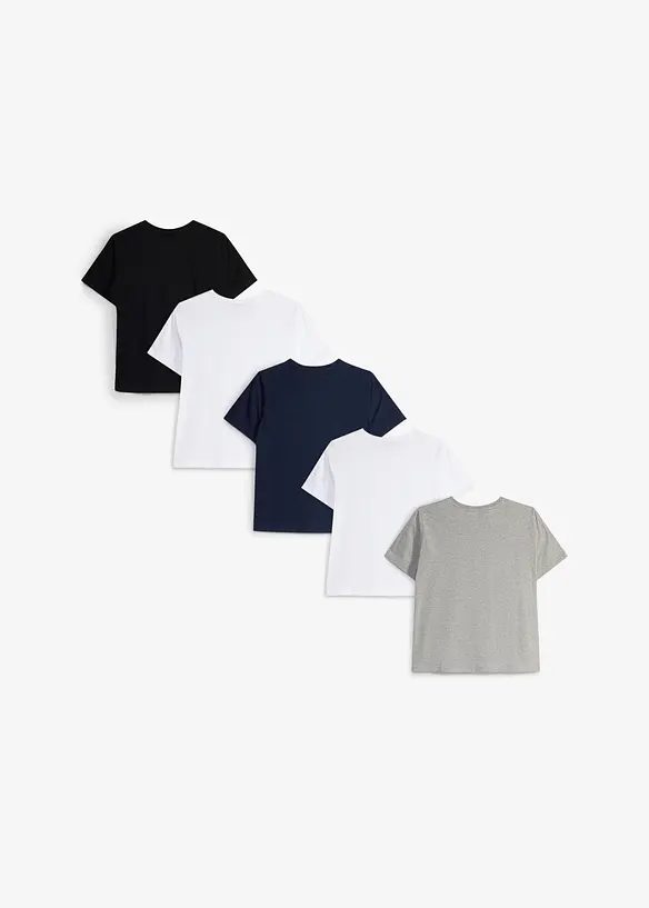 T-skjorte i &oslash;kologisk bomull (5-pack), bonprix