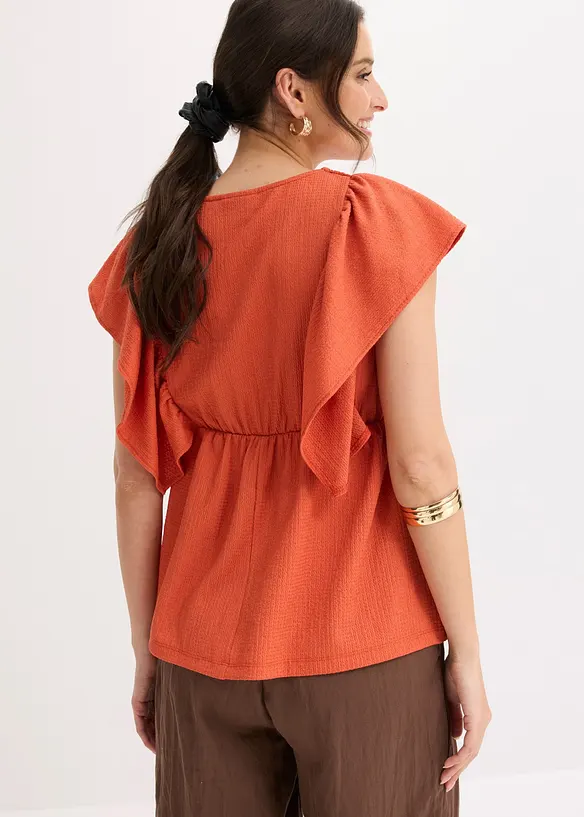 Trikotbluse i strukturert krepp, bonprix