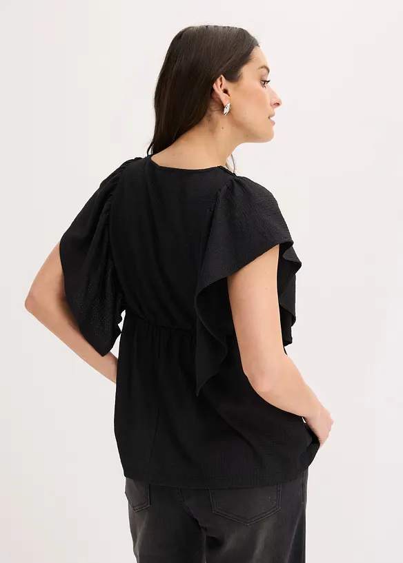 Trikotbluse i strukturert krepp, bonprix