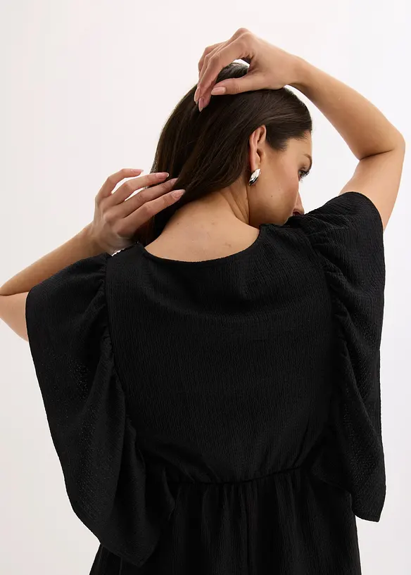 Trikotbluse i strukturert krepp, bonprix