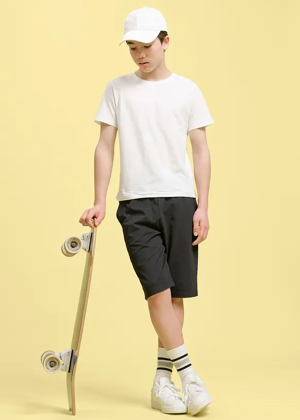 Jersey bermudashorts med &oslash;kologisk bomull (3-pack), bonprix